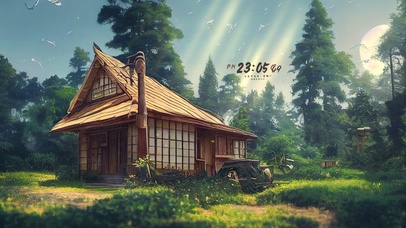 4k 治愈唯美森林小屋