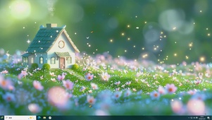 护眼小清新树木房屋主题