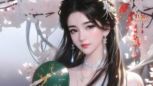 古风桃花少女