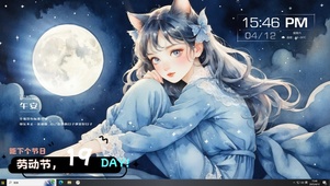 晚安主人唯美安静舒适二次元猫女