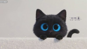 可爱萌小黑猫