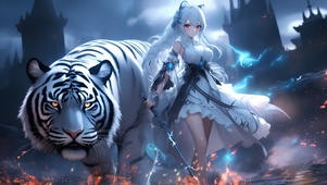 古堡白虎少女