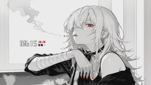 红瞳银发的暗黑系少女