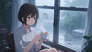 喝咖啡的女孩