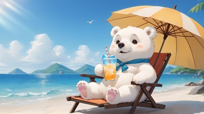 海边度假小熊