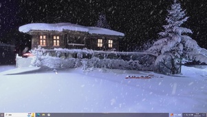 夜晚雪夜小屋—【主题桌面】