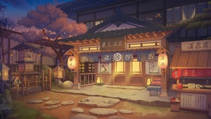 日式庭院温泉