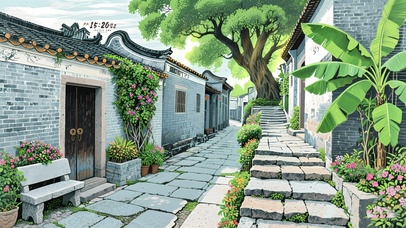 怀旧复古街道小巷