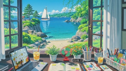 清新护眼窗台绿景