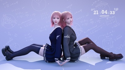 日系学院风双子姐妹