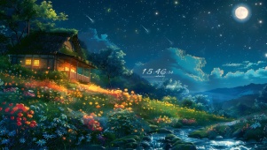星空夜晚乡村