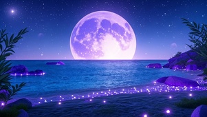 月下海滩