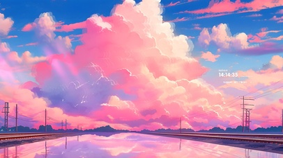 （治愈）彩云湖水