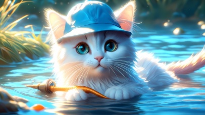 爱吃鱼的可爱猫咪