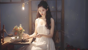 插花的女孩