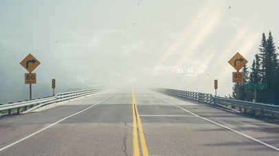 唯美迷雾乡村公路