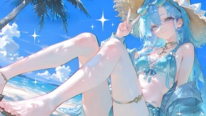 37-海边泳装少女