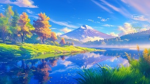 夏日唯美湖景