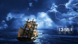 雷雨中的海盗船