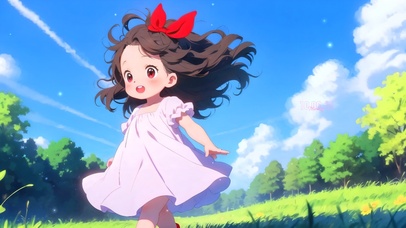 夏末粉色长裙姑娘