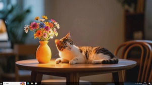 喵与花的静悟-桌面主题