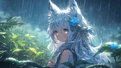 在雨中