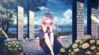 4K夏天海边少女