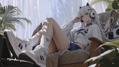 午后居家猫耳少女