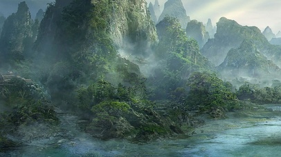 双屏 五代 董源《夏山图》