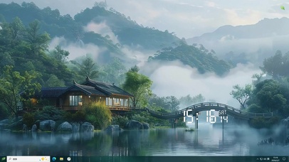 护眼绿景树木桌面主题