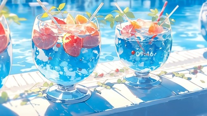 4K唯美清凉夏日果汁