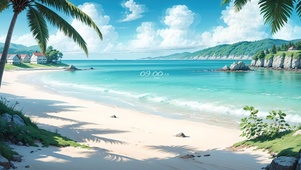 4K唯美治愈海滩美景