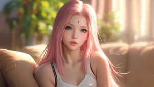粉毛吊带女孩