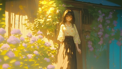 4K 花门前的女孩