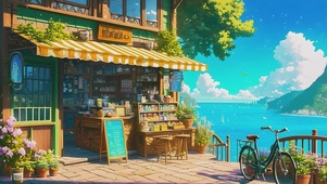 温馨的海边小店