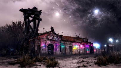 赛博朋克 夜空街道