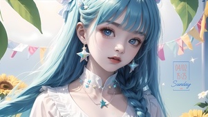 蓝色星星少女