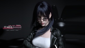 可爱酷酷眼镜少女