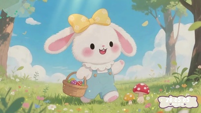 治愈插画可爱兔子