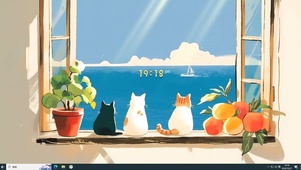 窗边看海的猫