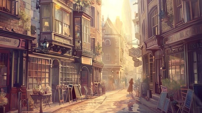 伦敦小镇的落日