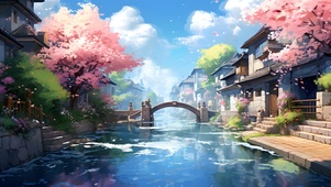 动漫樱花桥