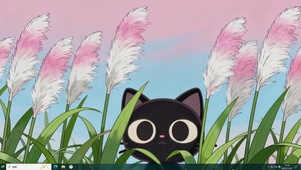 调皮可爱小黑猫主题