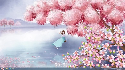 秋千少女（含日历、时钟、天气）