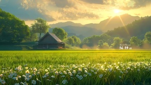 晚霞乡村