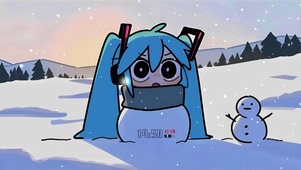 雪地上初音