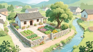 清凉夏日乡村小院