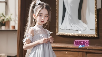 可爱婚纱小女孩