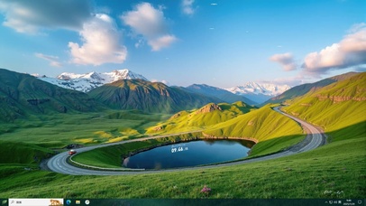 护眼雪山盘山公路主题