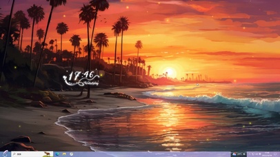 4k 美丽的棕榈日落海边风景